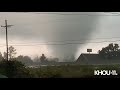 Apocalyptic scenes over Louisiana freeway as tornadoes lift ATV into the air, whip into power line and send electric blue flash over the heads of drivers on freeway