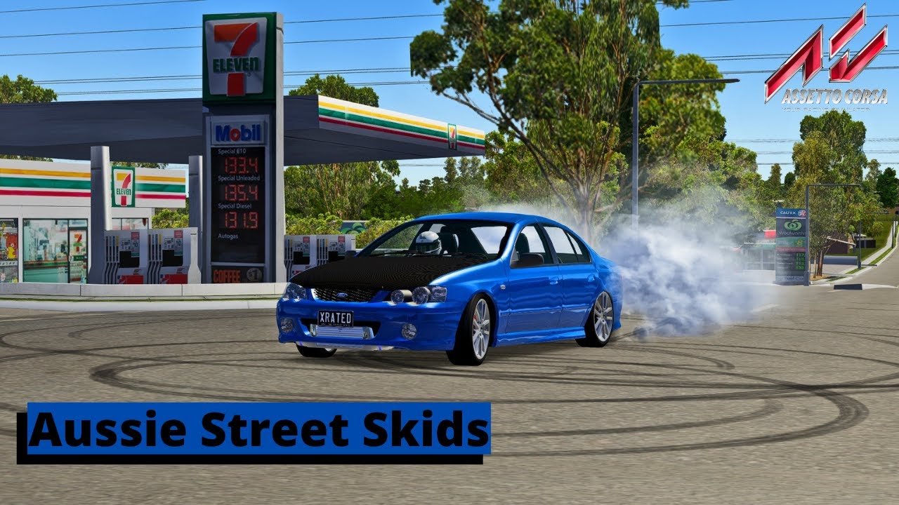 Aussie street skids! Assetto Corsa burnout cars and street cars YouTube