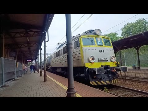 EU07-401 przelotem przez Oławę 