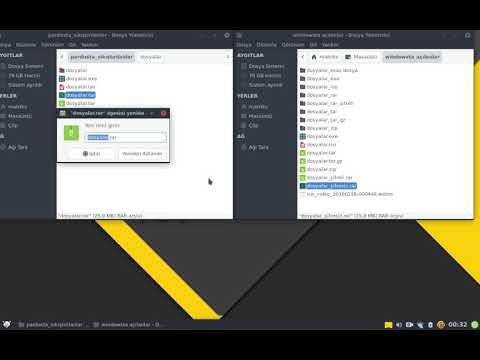 73 -Pardus Dersleri- pardusda sıkıştırılan dosyaları windowsda açma