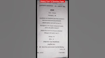 UG Sem 6 History Core 14 Question Paper #bbmku