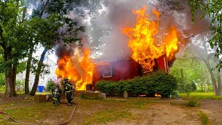PRE ARRIVAL FULLY INVOLVED TWO ALARM STRUCTURE FIRE Brick New Jersey 6/15/23