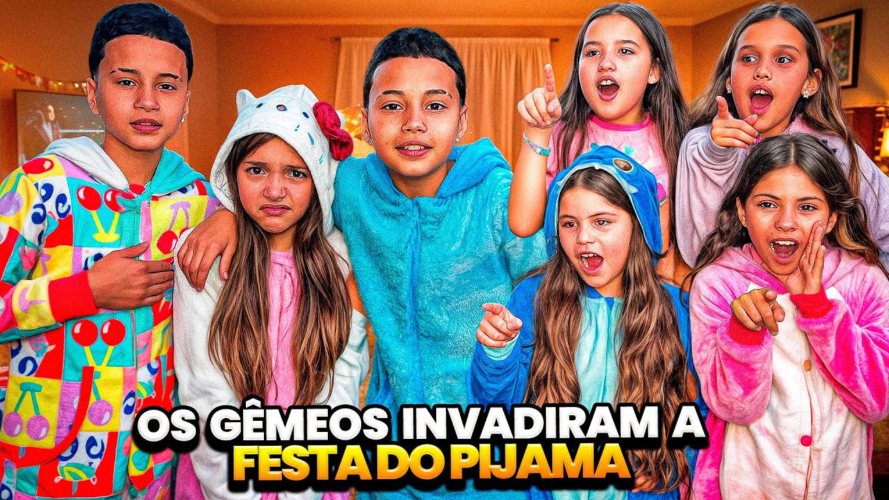 OS GÊMEOS ANTÔNIO E JP INVADIRAM A FESTA DO PIJAMA DA LARA COM AS AMIGAS 😱 •Lara Caruso•