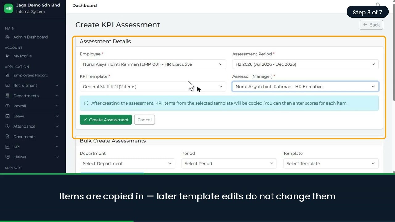 Running KPI Assessments