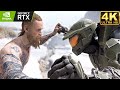 Master chief vs baldur  god of war 4k 60fps ultrawide 219