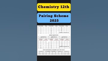 12th class Chemistry Pairing Scheme 2025 | chemistry Pairing Scheme 2nd Year 2025