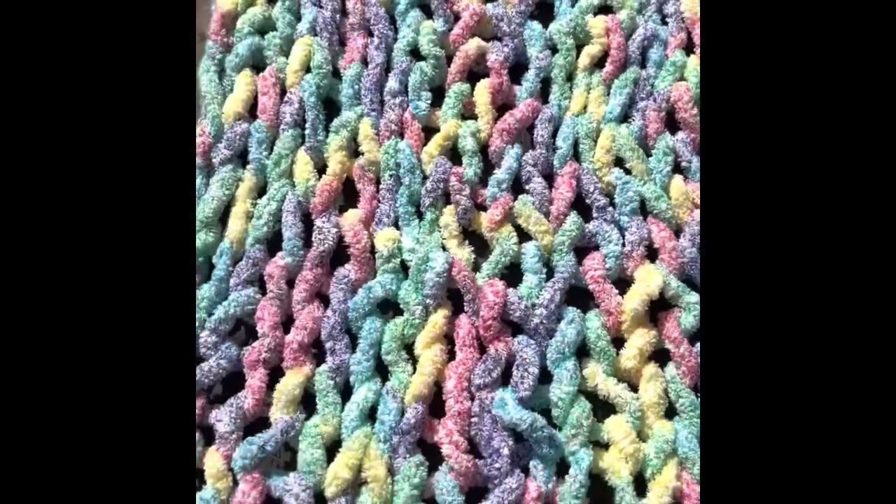 Chunky Yarn Hand Knitted Blanket