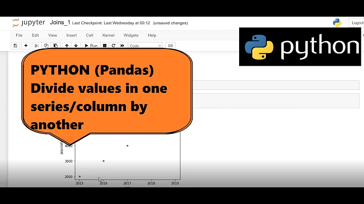 Python (Pandas)- To divide values in one Series/column by values in another Series/column
