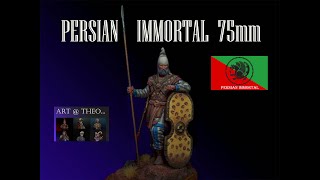 Persian Immortal 75mm figure - acrylic miniature painting
