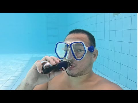 drink and burp RC Cola underwater
