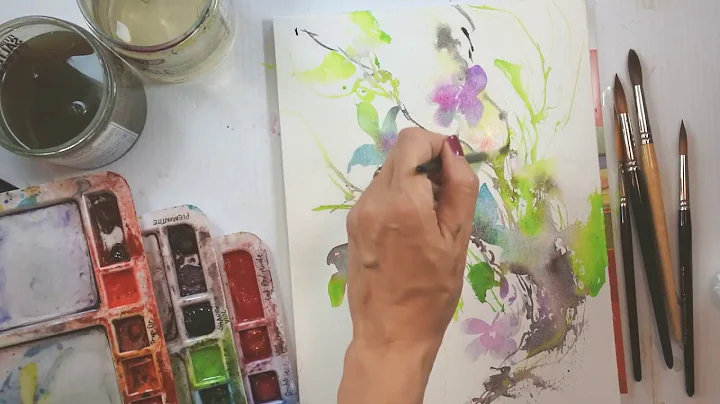 Butterflies and Flowers with Intuitive Brush Strok...