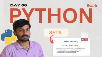 Day 58: 🔥 Python Sets Explained | Set Methods & Operations in Detail (Telugu)