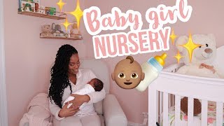 BABY GIRL NURSERY TOUR! BLUSH, GOLD, CREAM!