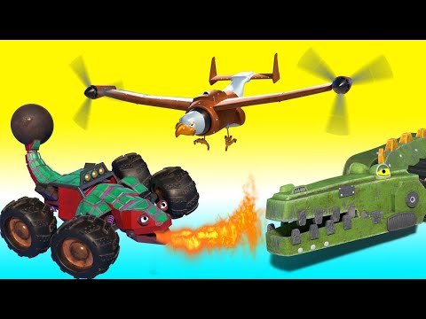 BEST OF ANIMAL TRUCK CARTOON Crocodile Elephant Eagle Plane Bulldozer Firetruck Animacars 