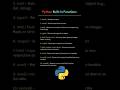 Python Built In Functions #python #youtubeshorts #shortvideo #youtuber #channel #yt #viral #shorts