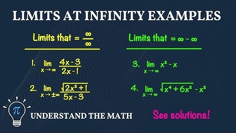 Example Problems: Evaluating Limits at Infinity (Indeterminate Forms) | Calculus 1