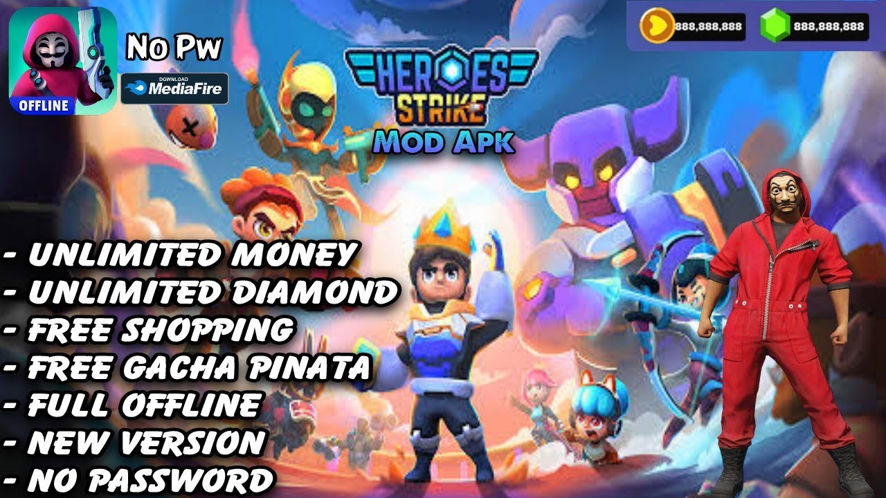 Heroes Strike Offline Mod Apk Terbaru Unlimited Money & Gems