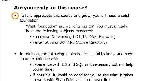 Lesson01 -- Getting Started with SharePoint 2010 Administration Training