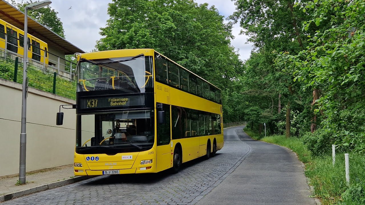 Mitfahrt im kompletten X37 von Falkensee Bahnhof bis U Ruhleben im MAN DL 07 3265