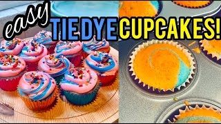 EASY TIE DYE CUPCAKES | Quick Tie Dye Frosting & Cake ?