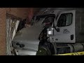 Semi leaves path of destruction after crashing into several cars & apartment in Detroit