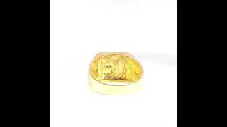 14K Yellow Gold Rectangular Signet Ring – High Polish 13.5MM