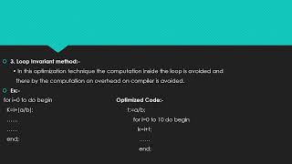 Loop Optimisation Techniques