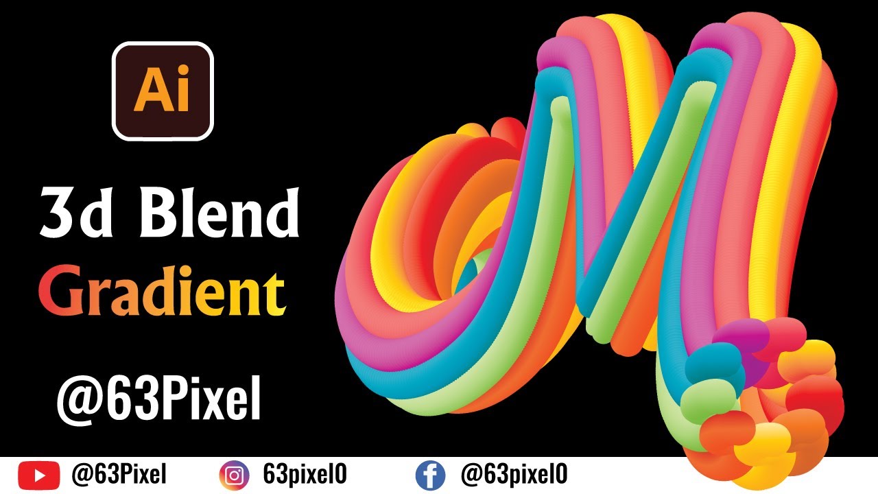 3d Blend Gradient | How To Use Blend Tool in illustrator | Adobe ...
