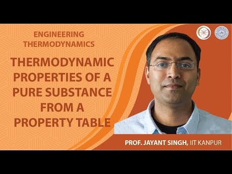 Thermodynamic properties of a pure substance from a property table