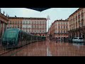 Walking in the Morning Rain Walk | Mar 2022|Bordeaux 4k France| ASMR Rain sounds for sleeping