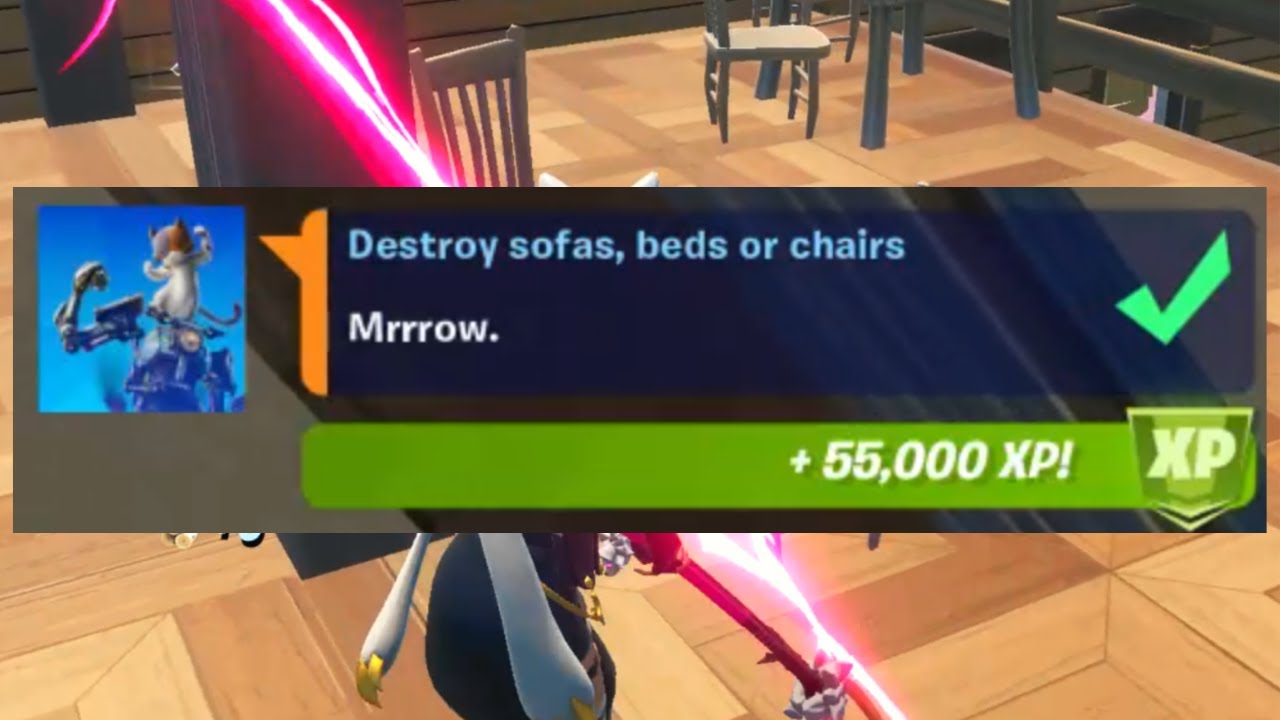 Destroy SOFAS, BEDS OR CHAIRS! Fortnite Week 10 Legendary Quest