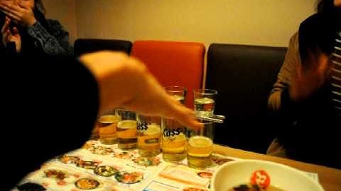 Soju bomb with chopstick