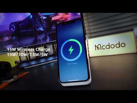 Магнітний бездротовий павербанк Mcdodo MC-5100 10000 mAh 20 W з вбудованим кронштейном White, видео 1