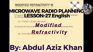 MWR-PLG-Lesson-27 Modified Refractivity - English