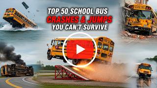 School Bus Crash Compilation – Top 50 BeamNG Drive Yellow Bus Jumps
