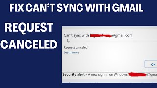 how to Fix Can't Sync with gmail problem on google chrome | Request canceled