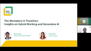 CCS Insight Webinar — Generative AI in Focus: Key Insights on Hybrid Workplace Transformation
