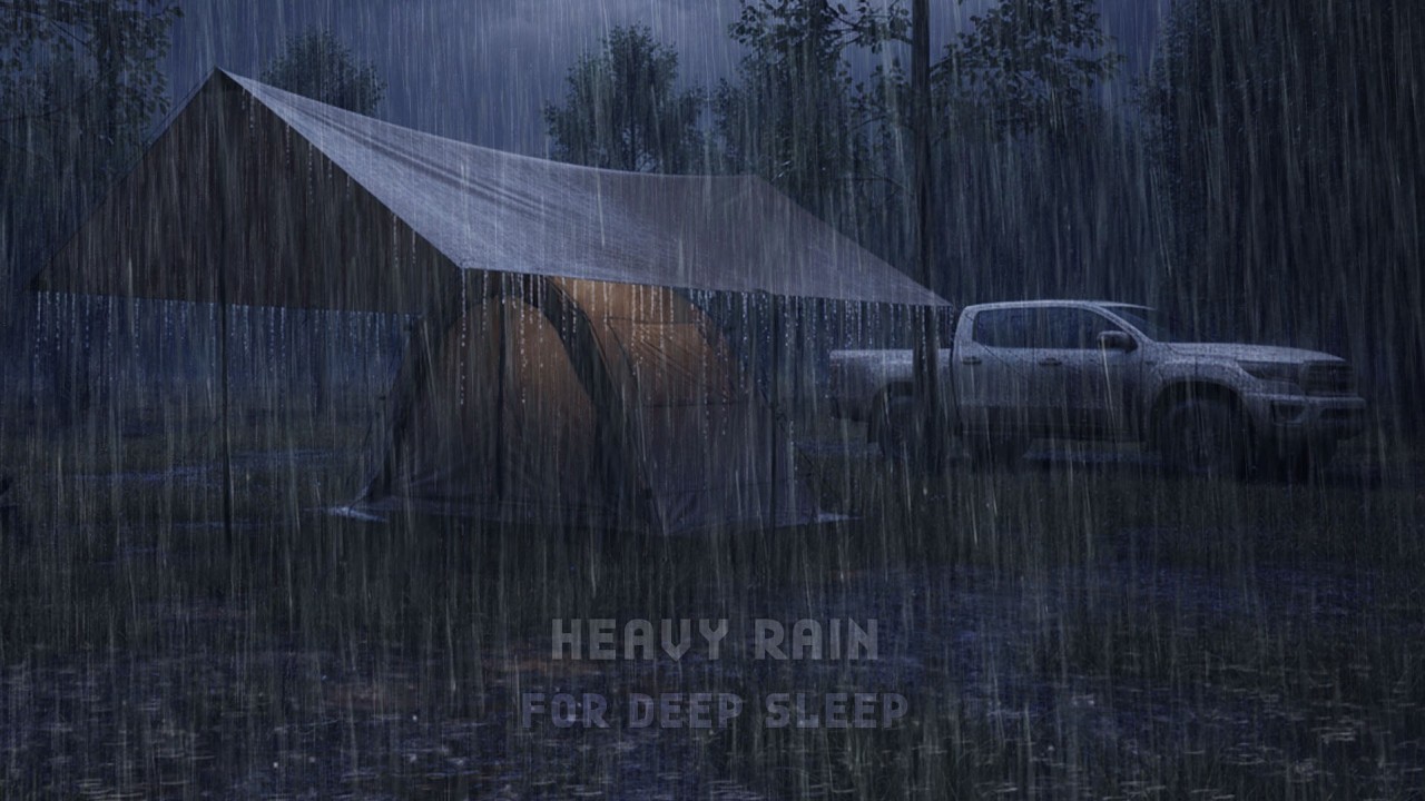 Fall Asleep Gently 😴🌧️⚡ | Thunder & Heavy Rain at Forest Tent by Double Cabin