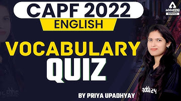 CAPF Assistant Commandant Preparation | Vocabulary Quiz | CAPF AC 2022 English