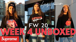 SUPREME WEEK 4 FW20 UNBOXING: YOHJI YAMAMOTO Crewneck, Tee Haul, Sweaters,  Leather Work Jacket