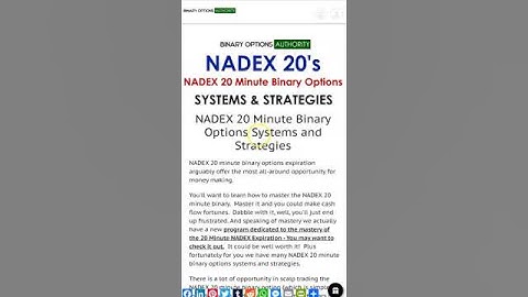 NADEX 20 Minute Binary Options Systems and Strategies