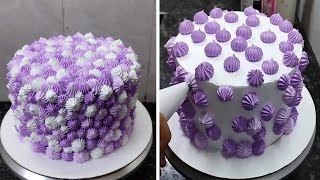 Amazing Butter Scotch Birthday Cake |Birthday Cake Ideas |Purple and White Colour Birthday Cake