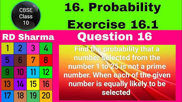 RD Sharma Class 10 EX 16.1 Q 16: Find the probability that a number selected from the number 1 to 25