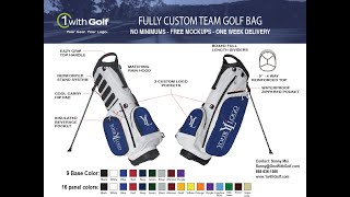 1withgolf Custom Golf Bags- top quality, No minimums, 1 week delivery after design is approved.
