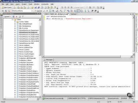 DBCC Showcontig Lesson 8.3
