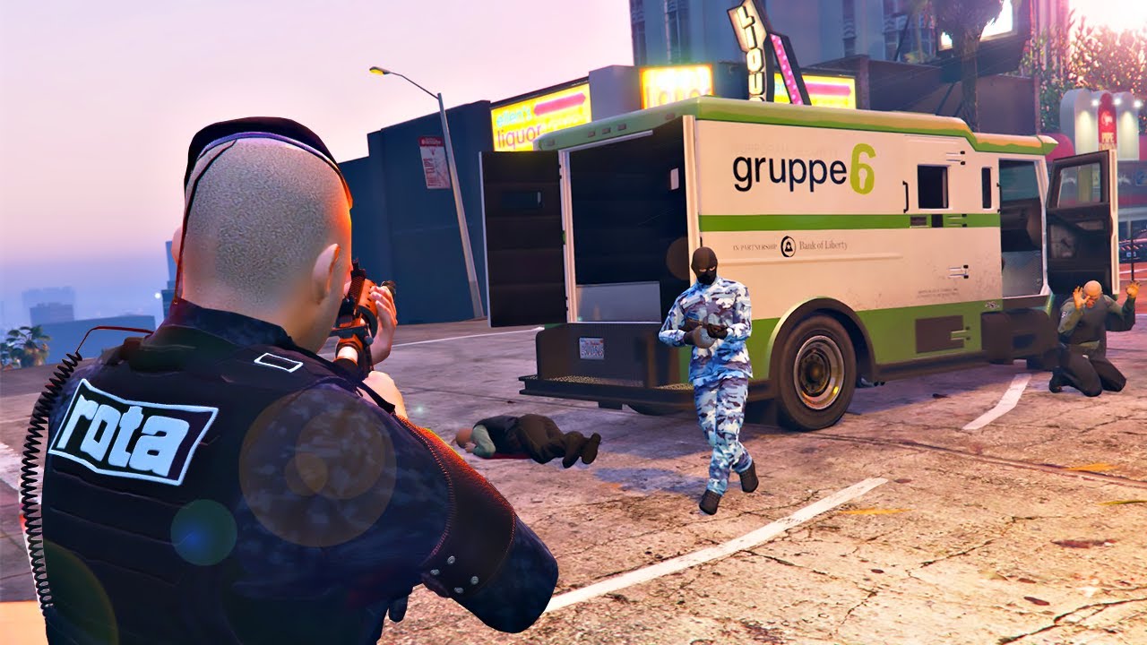 ROTA COMANDO! ASSALTO A CARRO FORTE! - PMESP - GTA 5 ROTINA POLICIAL