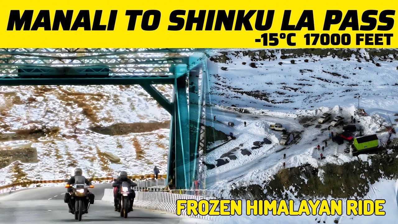 SHINKU LA PASS IN WINTERS -15°C 17000 FEET | EXTREME SNOW RIDE 