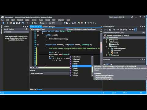 C Sharp Tutorial. windows forms application