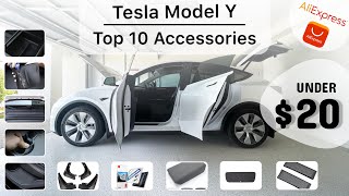 Top 10 Must-Have Tesla Model Y & 3 Accessories for New Owners for under $20 on AliExpress in 2023