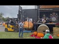 Record setting pumpkin weighed at the great pumpkin farm over the weekend